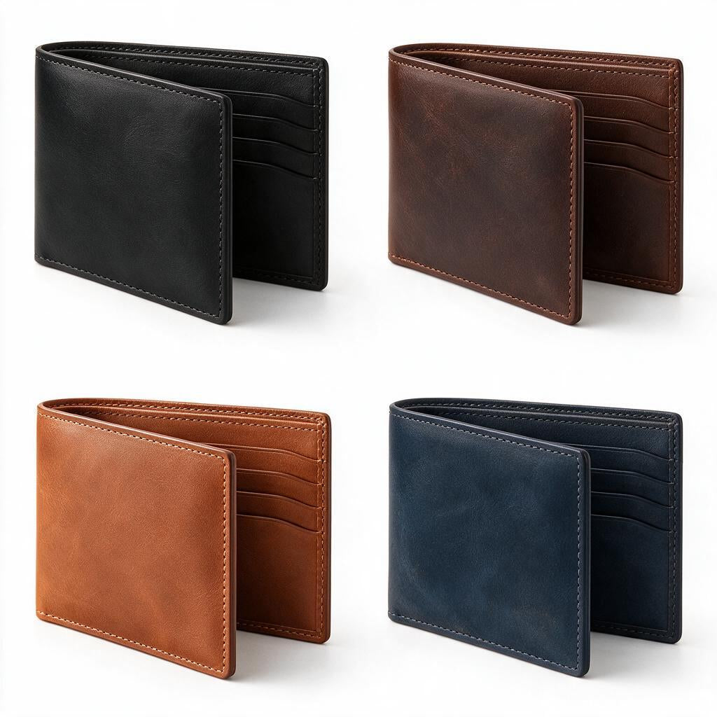 Saddle Tan Leather Bifold Wallet — color styling reference
