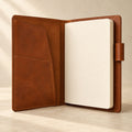 Saddle Brown Leather Notebook Cover — product view