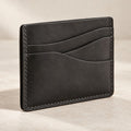 Charcoal Leather Slim Cardholder — product view