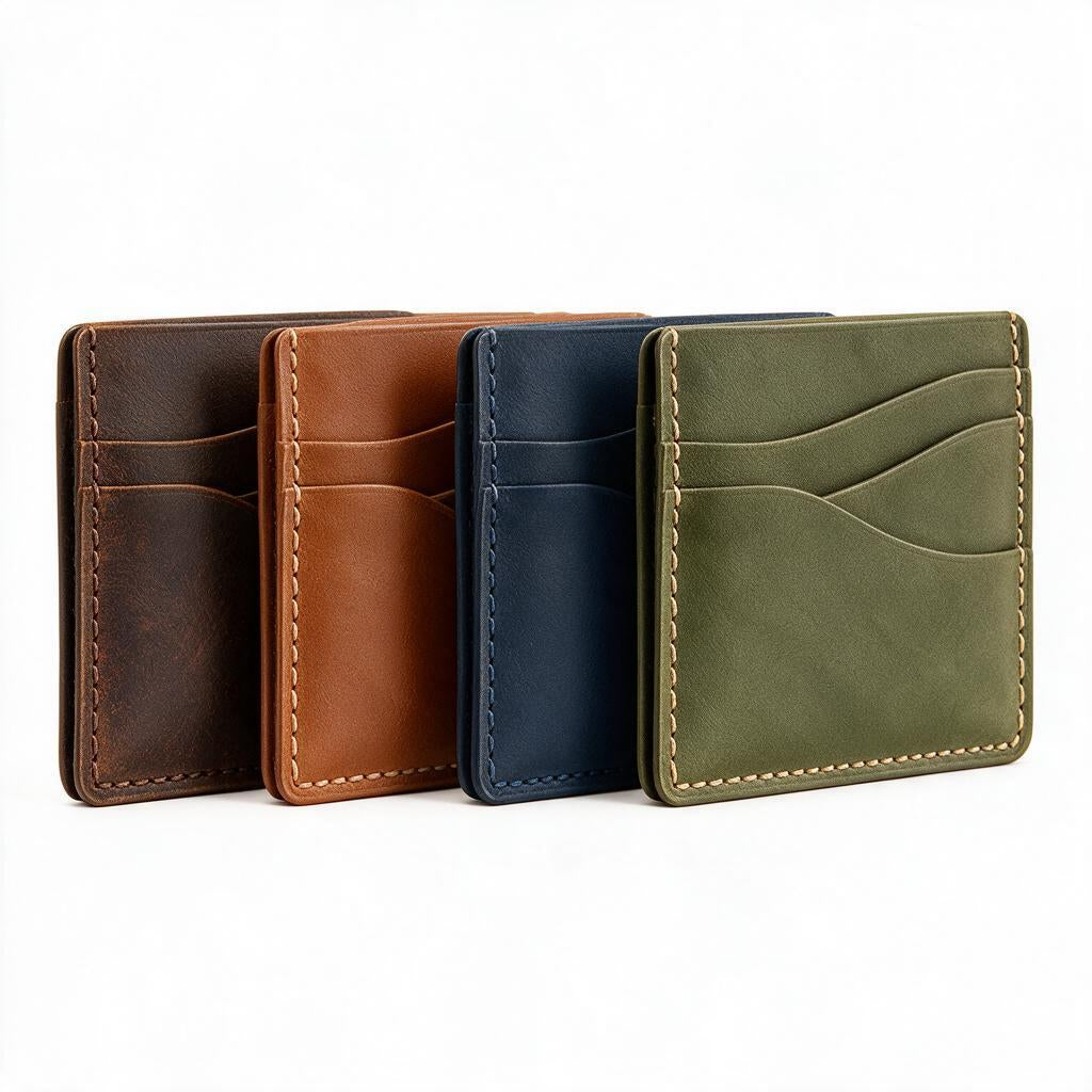 Charcoal Leather Slim Cardholder — color styling reference