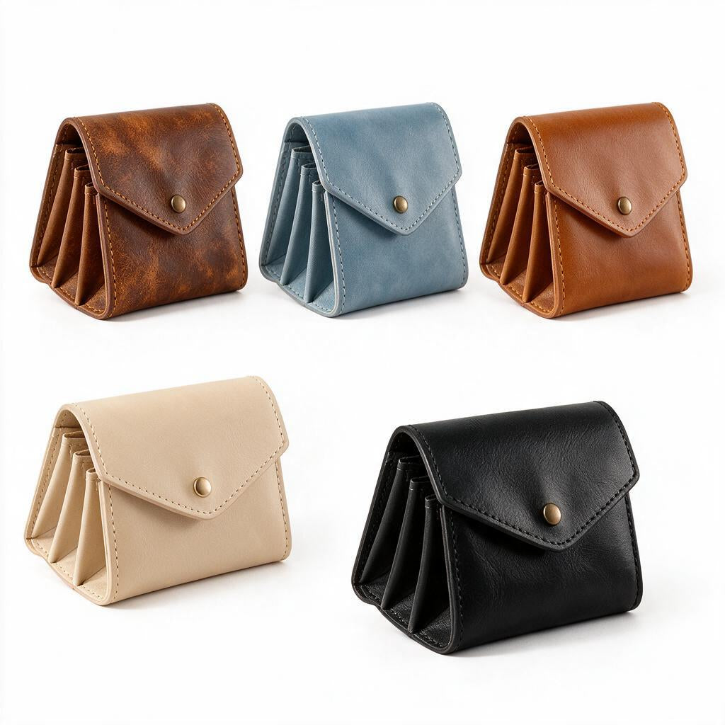 Olive Leather Accordion Coin Purse — color styling reference